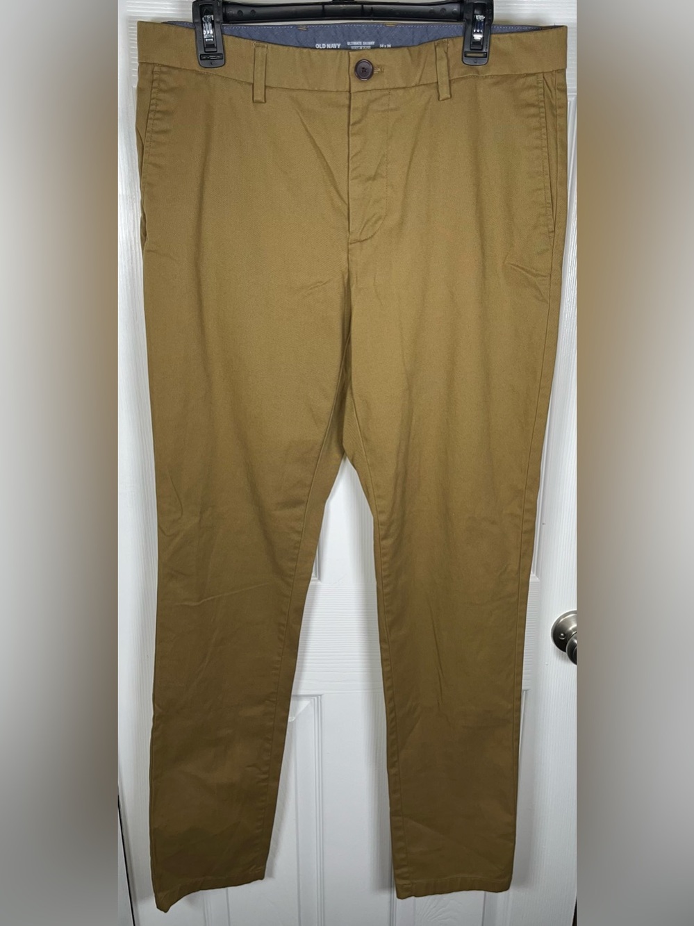 Men’s Old Navy Ultimate Skinny Flex Pants Chinos 34 x 36 Like New Cotton Blend